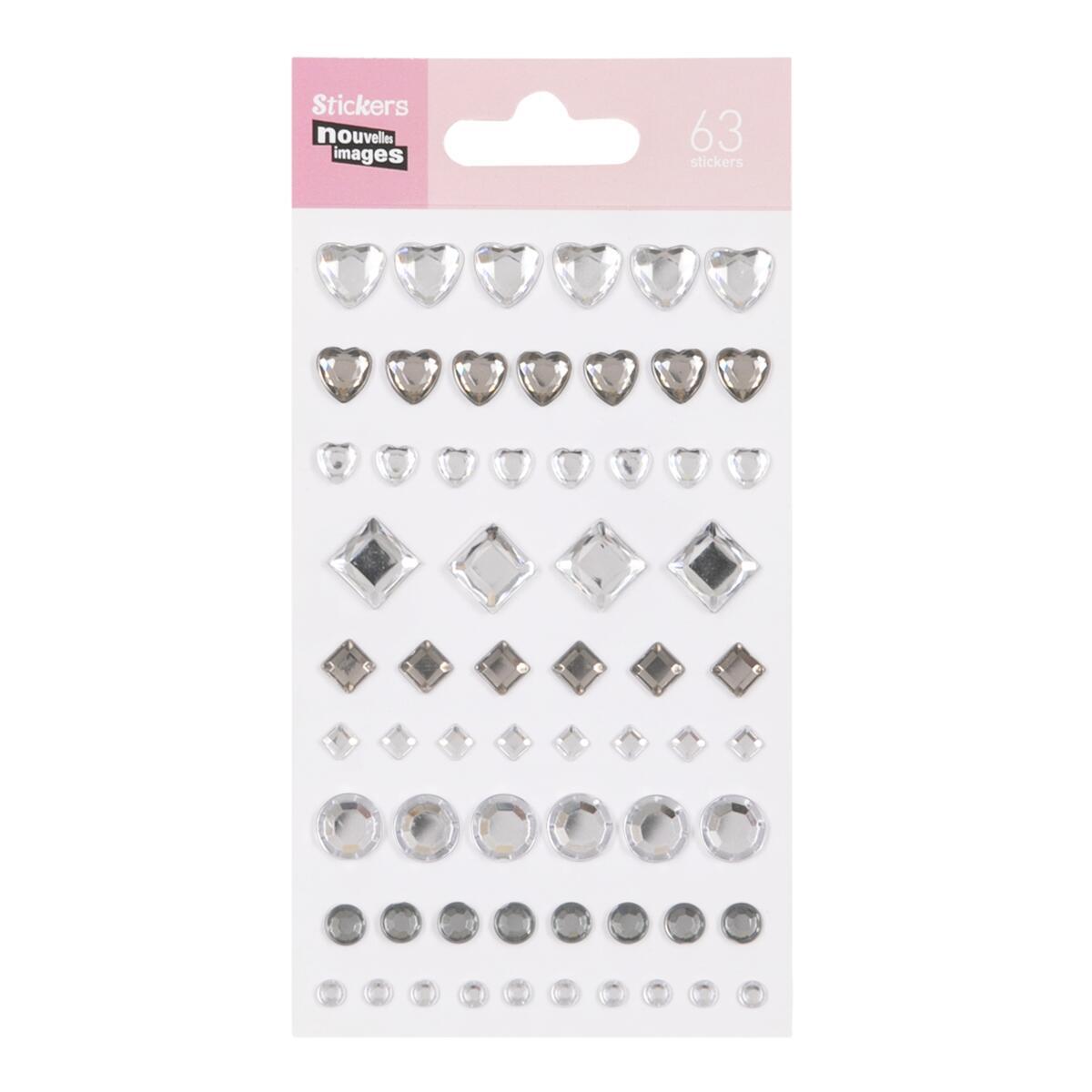 Stickers autocollants Strass argent 1