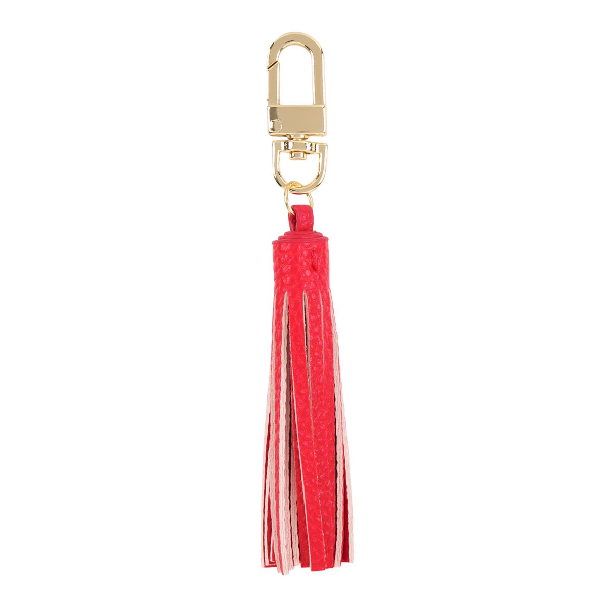 Porte-clés pompon uni Rouge 1