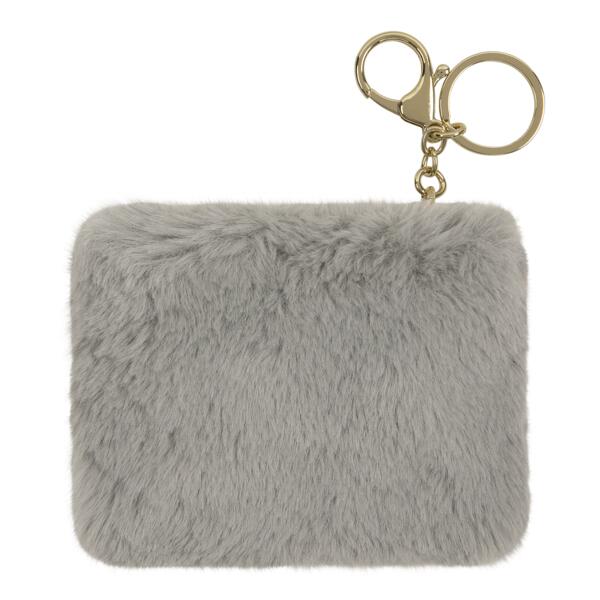 Porte-monnaie peluche gris