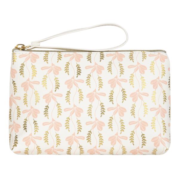 Grande pochette Feuilles roses