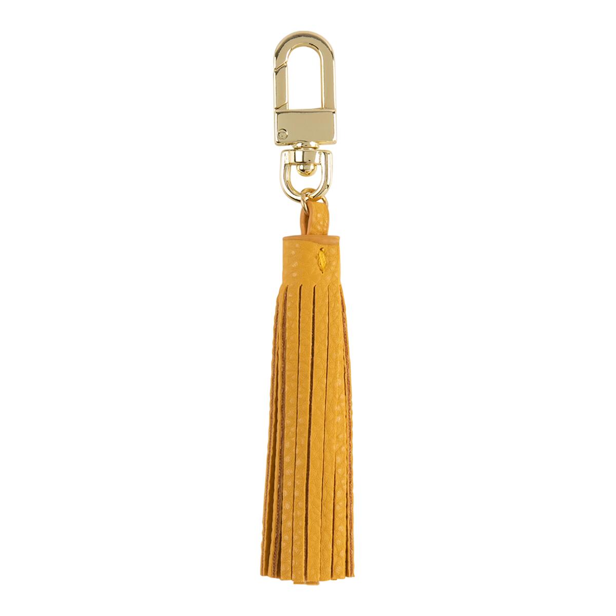 Porte-clés pompon uni Jaune 1