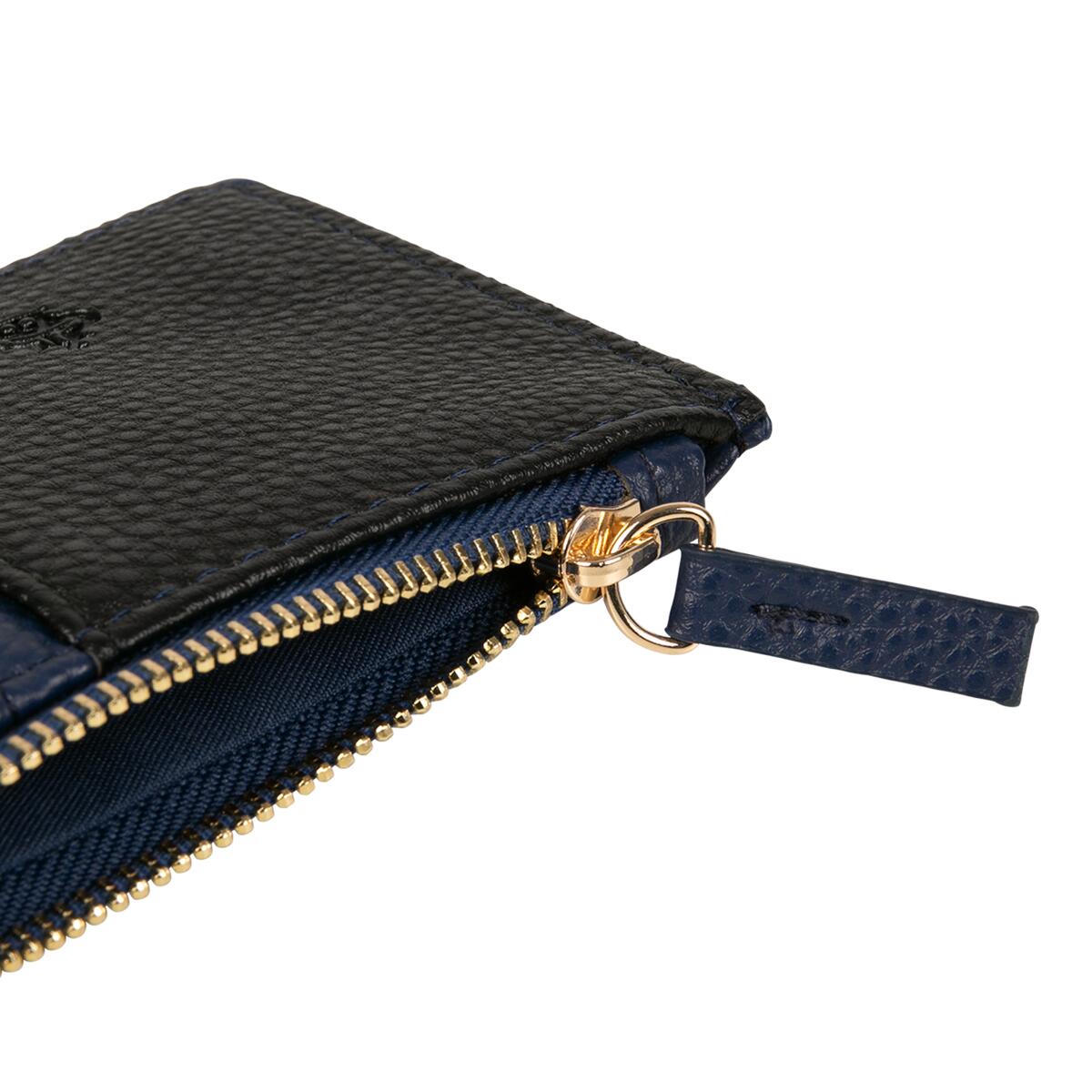 Porte-carte zippé Bleu & noir 3