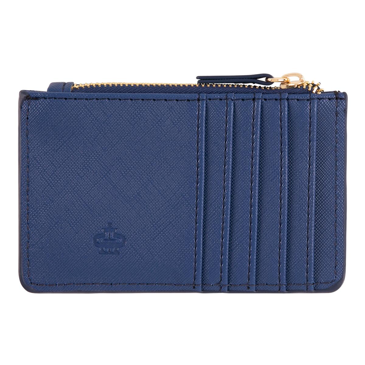 Porte-carte zippé Bleu graphique doré 2