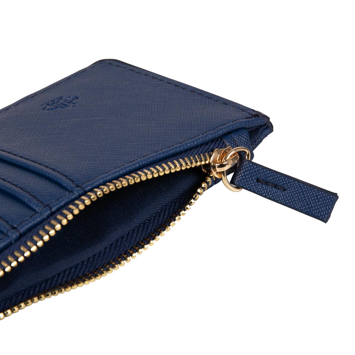 Porte-carte zippé Bleu graphique doré 3