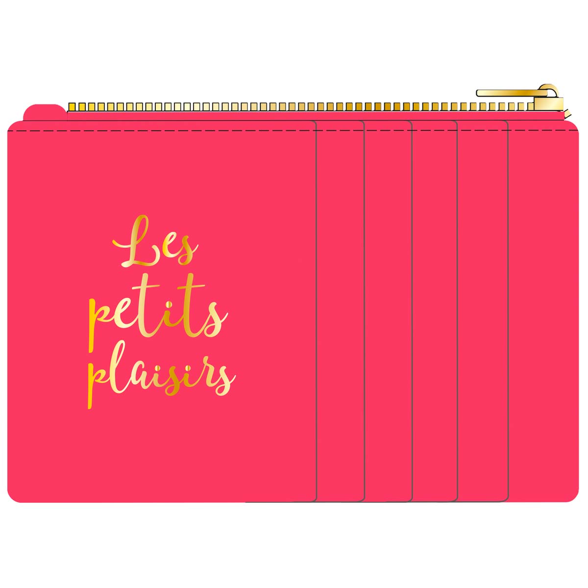 Porte-cartes zippé - Les petits plaisirs - rouge