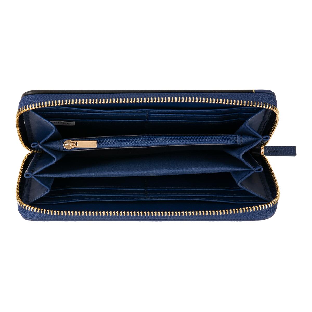 Grand portefeuille à motifs Bleu graphique noir 2