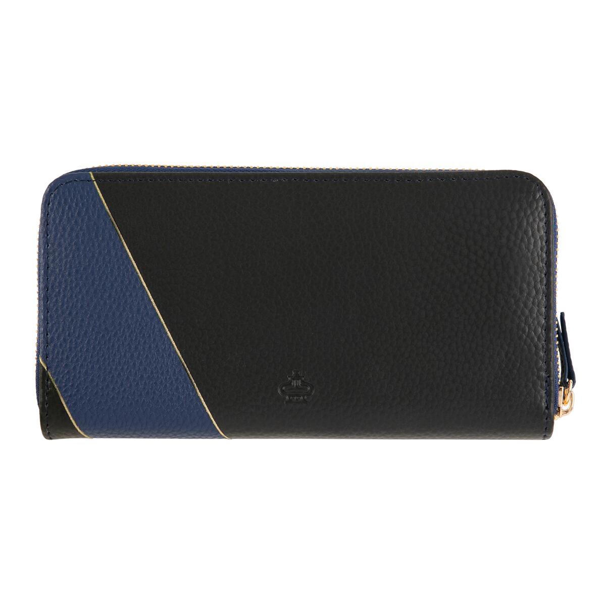 Grand portefeuille à motifs Bleu graphique noir 3