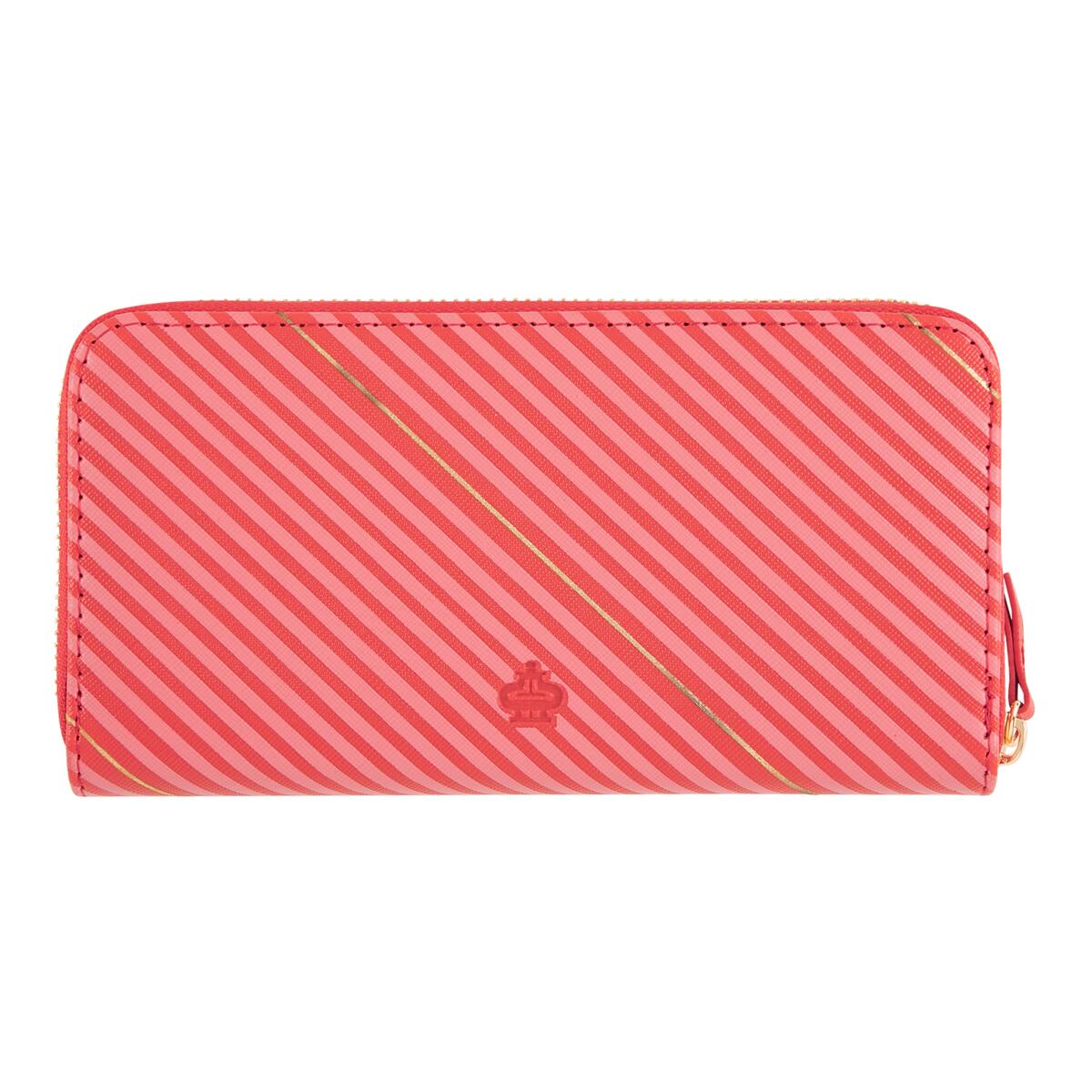 Grand portefeuille à motifs Rayures rose rouges 3