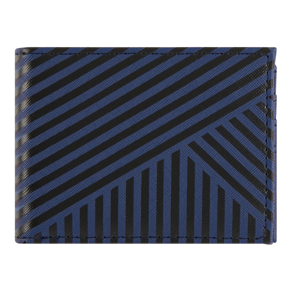 Portefeuille plat Bleu graphique noir 1