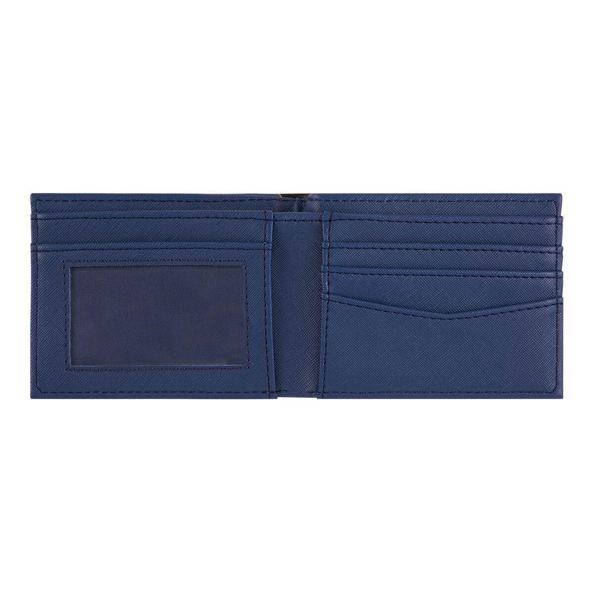 Portefeuille plat Bleu graphique doré 2