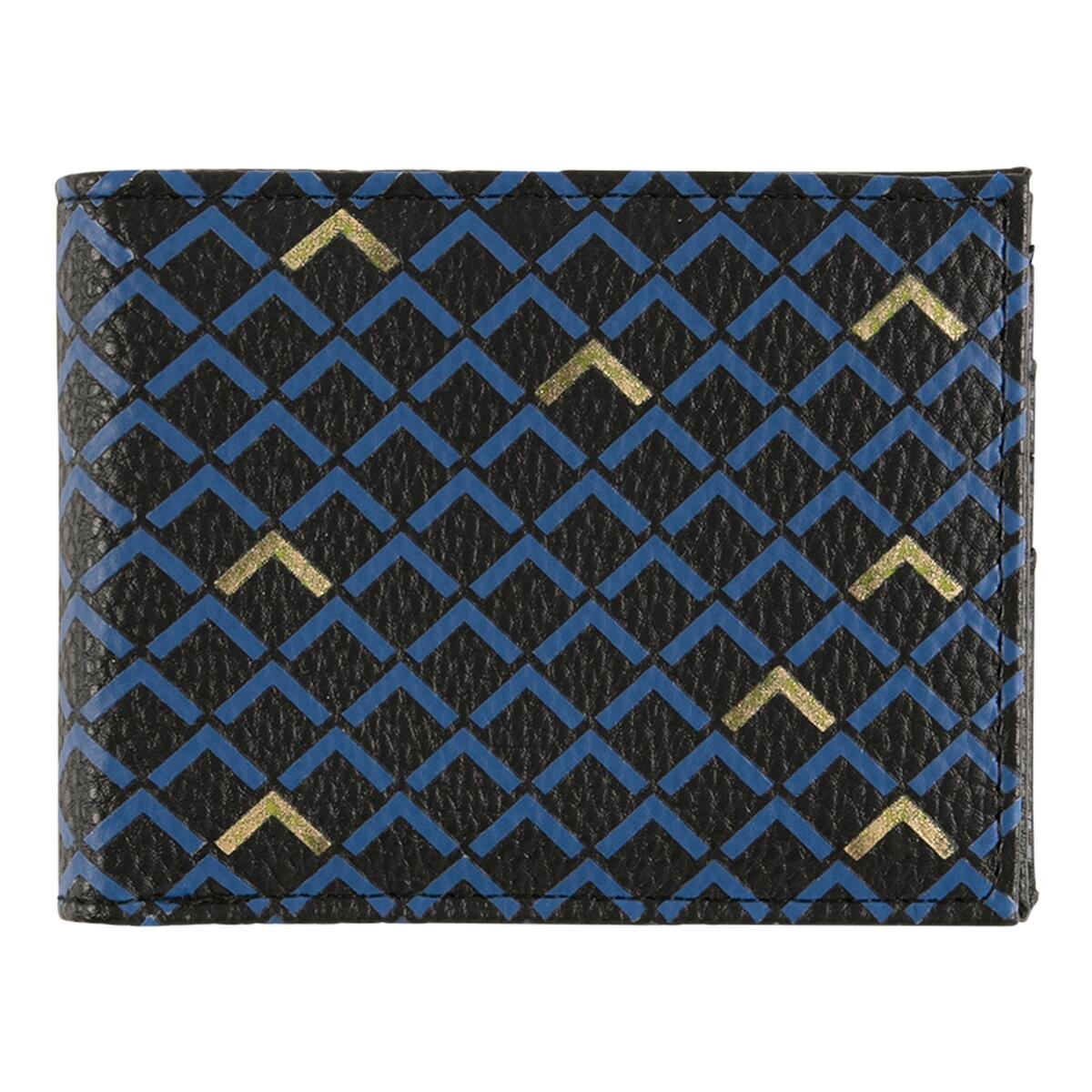 Portefeuille plat Bleu géométrique 1