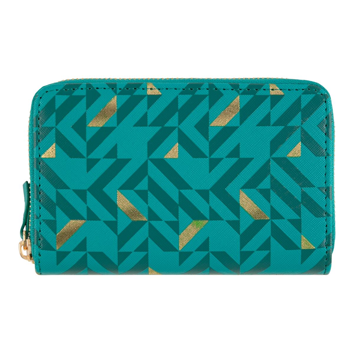 Portefeuille à motifs Turquoise géométrique 1