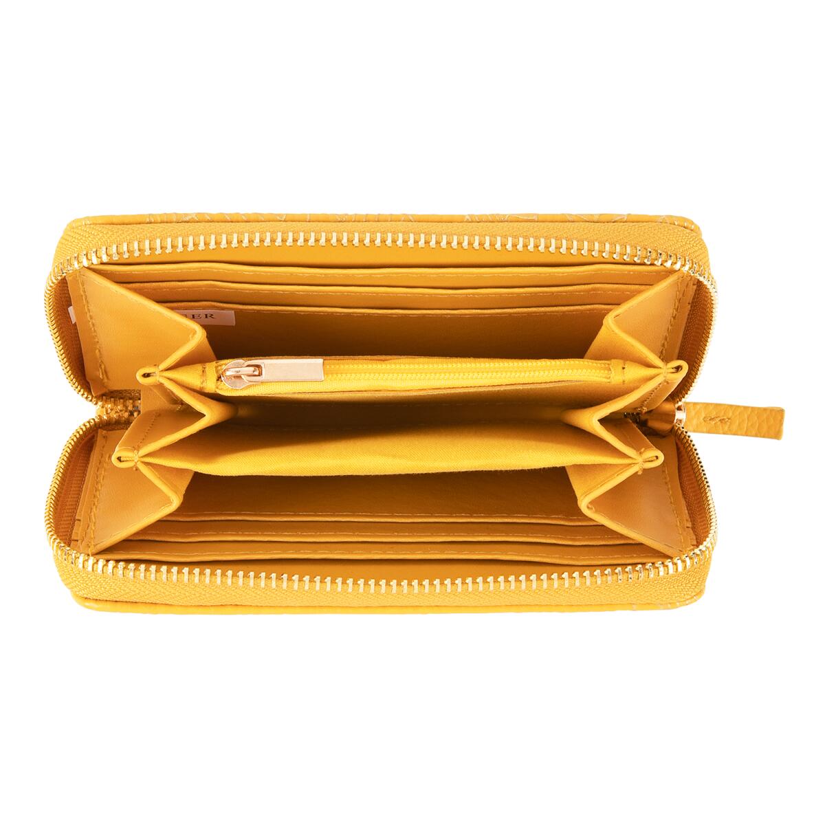 Portefeuille à motifs Moutarde feuilles 2