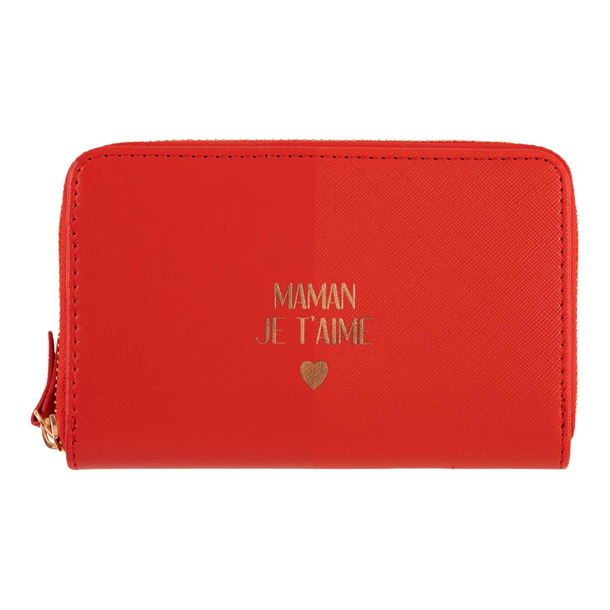 Portefeuille à motifs Rouge maman je t'aime 1