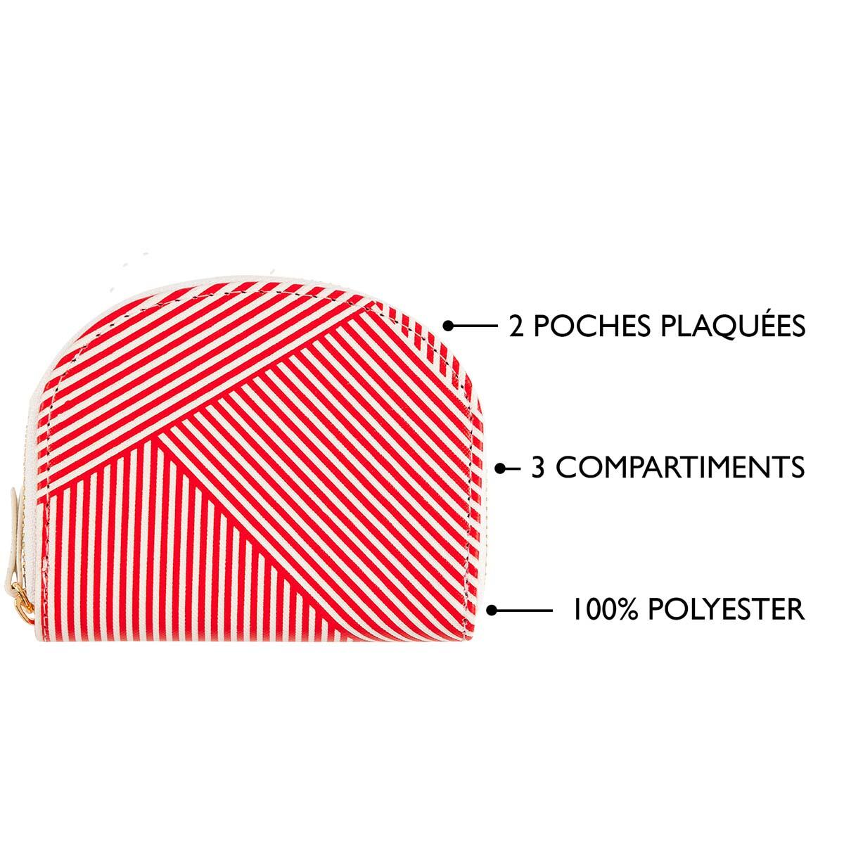 Porte-monnaie à motif Blanc graphique rouge 4