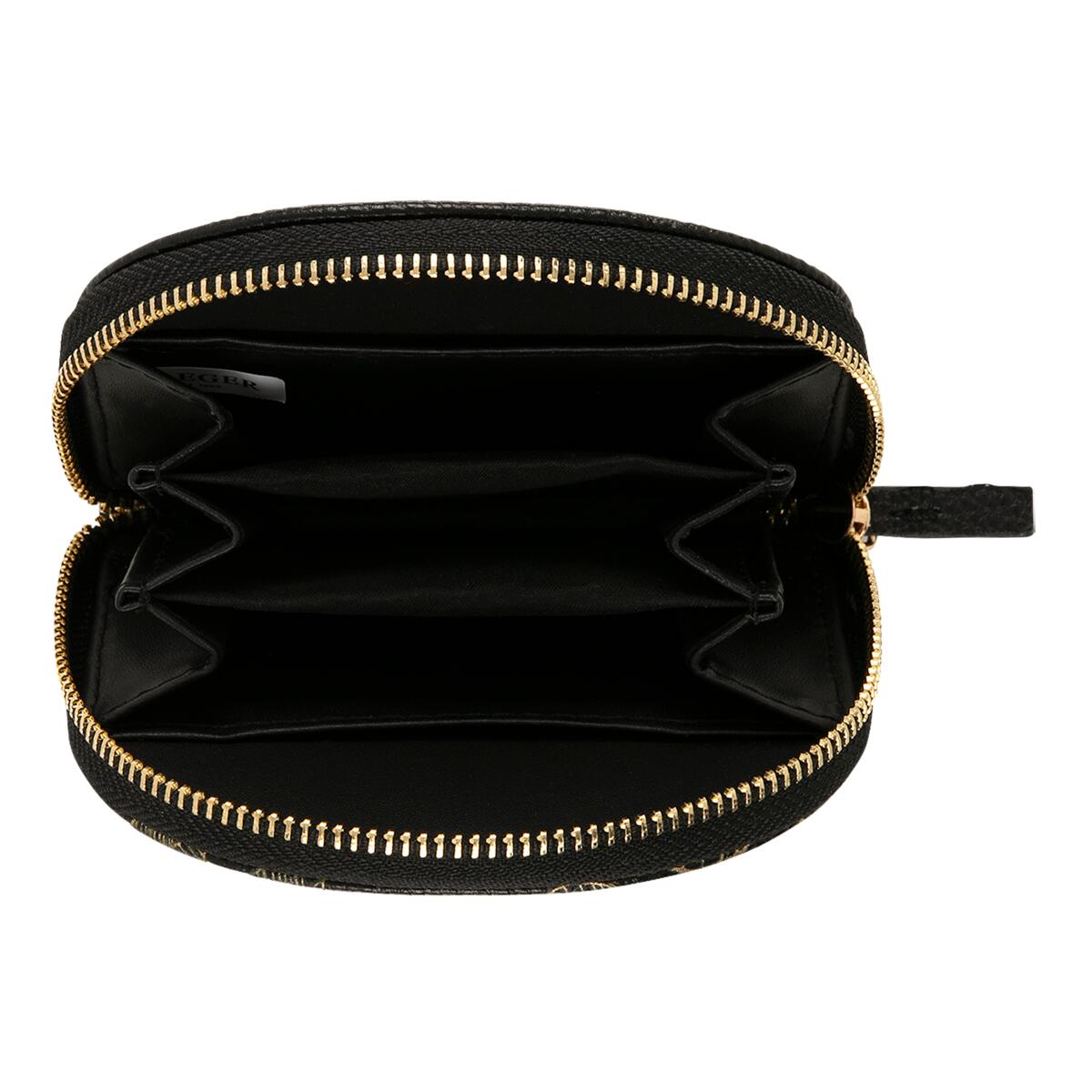 Porte-monnaie à motif Noir feuilles 2