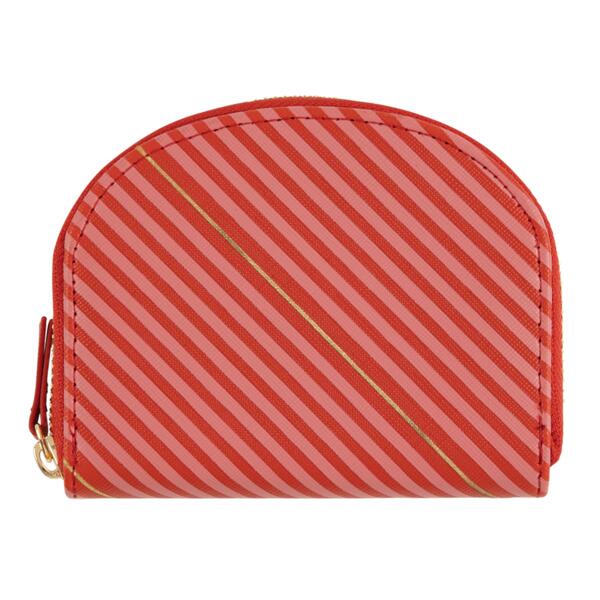 Porte-monnaie - rayures roses et rouges