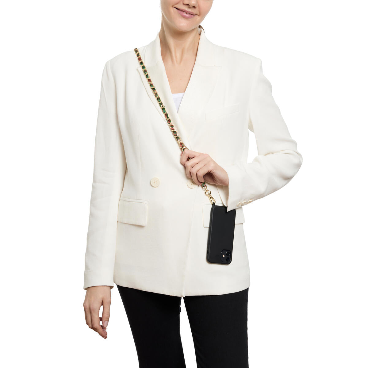 Chaîne Téléphone dorée Vert 5