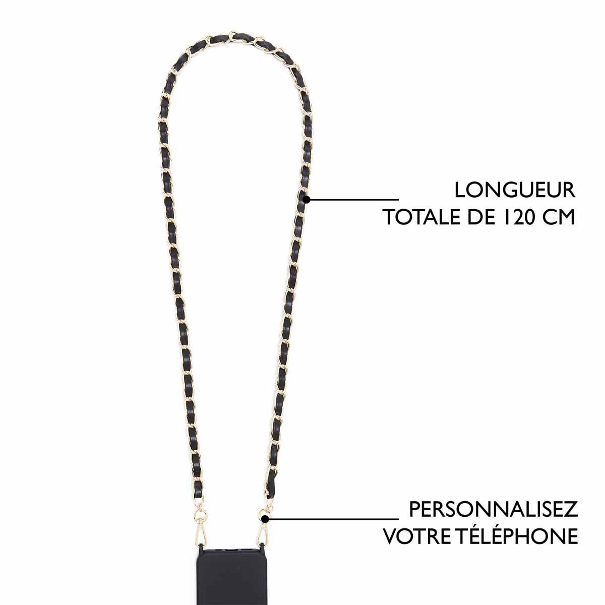 Chaîne Téléphone en Simili - Plusieurs Coloris