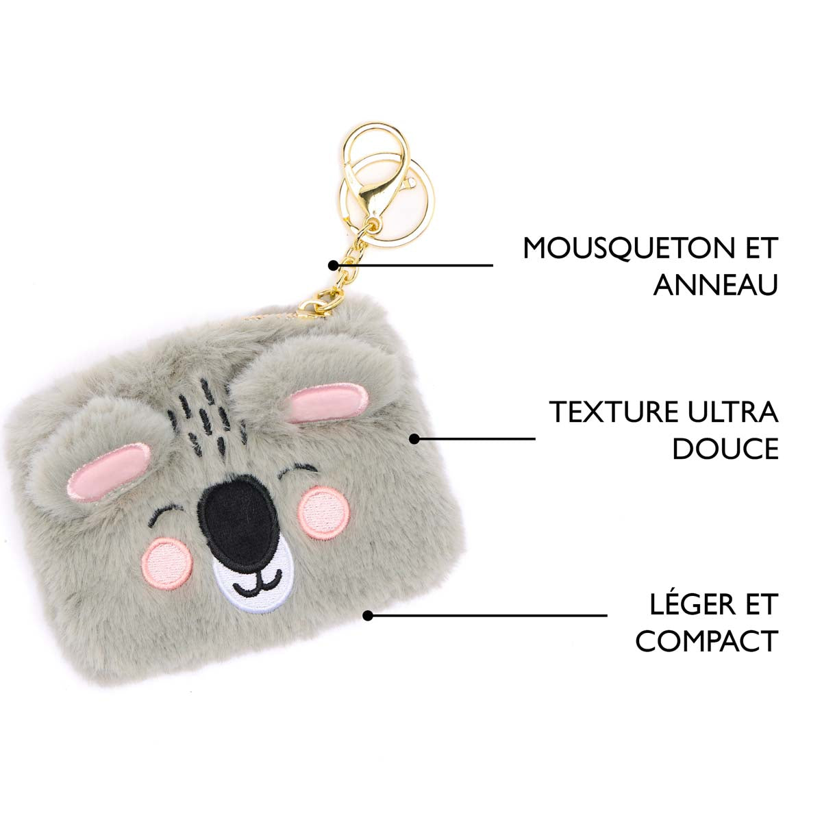 Porte-Monnaie Cocooning en fausse Fourrure - Plusieurs Motifs