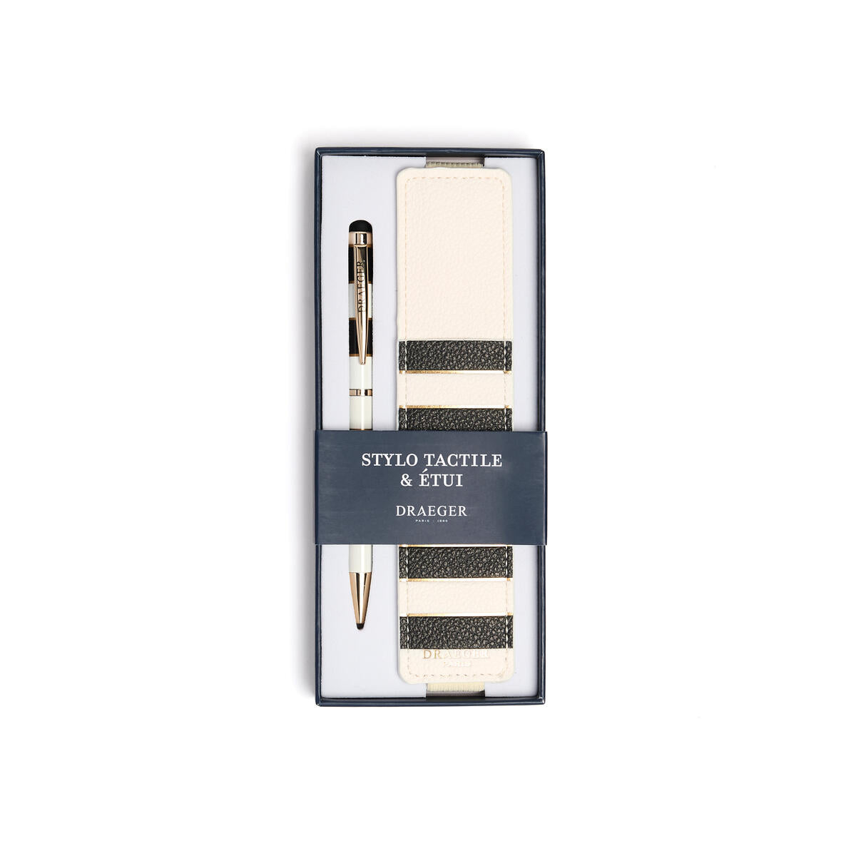 Stylo tactile Office Chic Rayures noir 1
