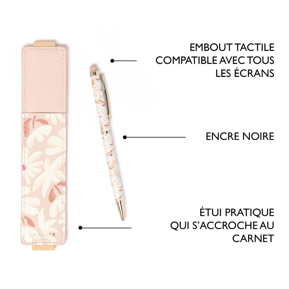 Stylo tactile Office Chic Fleurs taupe 5