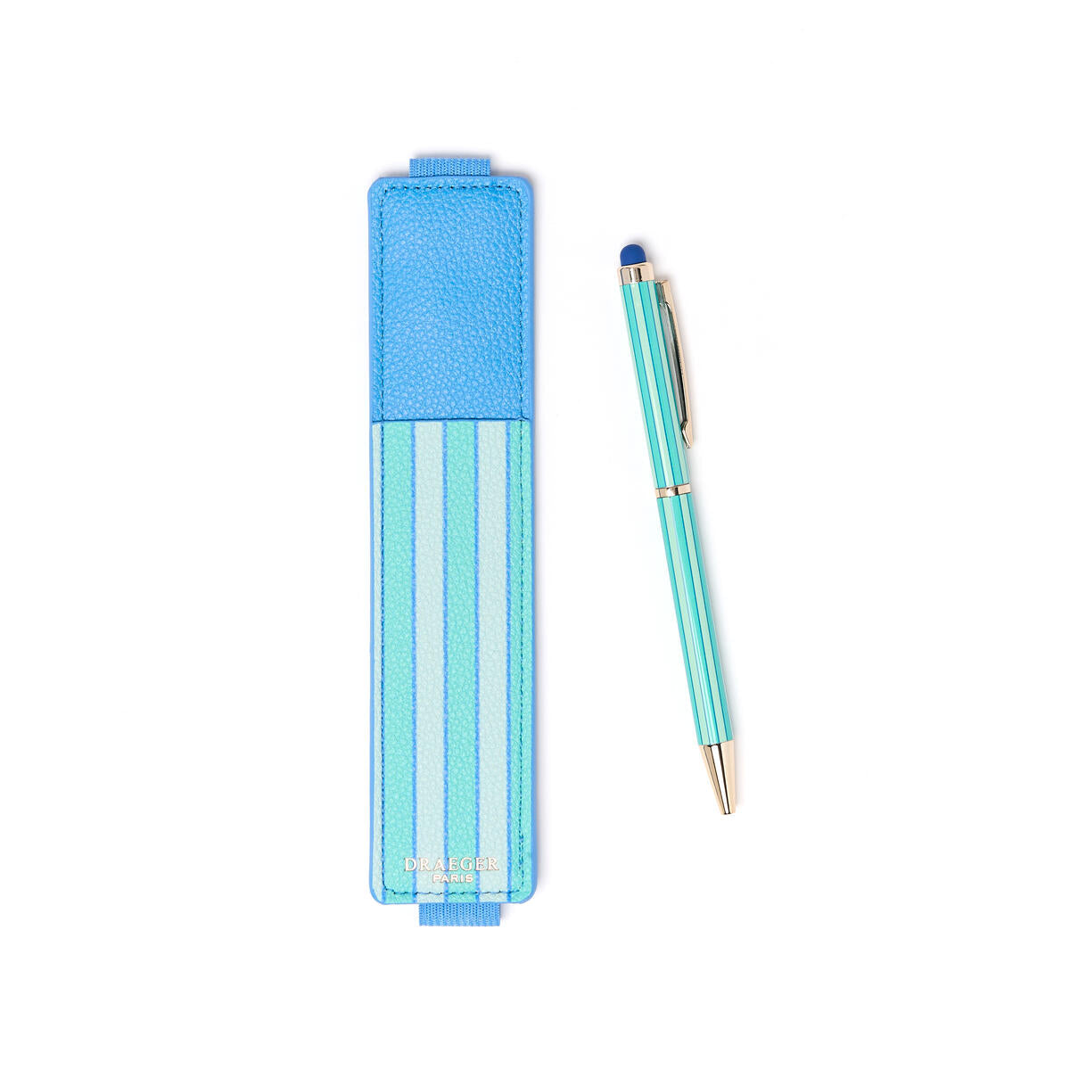 Stylo tactile Office Chic Rayures turquoise 2