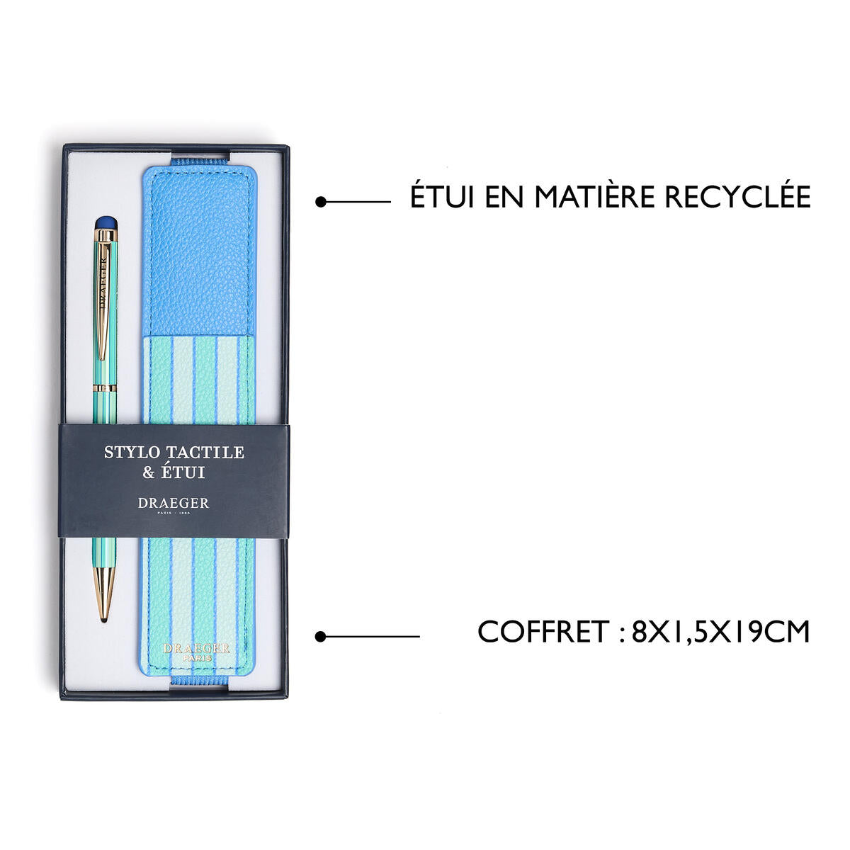 Stylo tactile Office Chic Rayures turquoise 4
