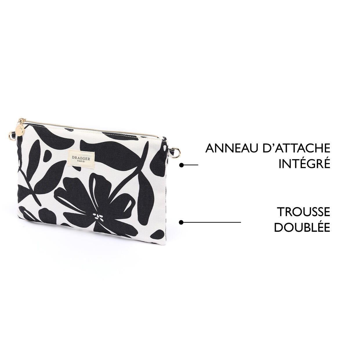 Pochette Office Chic Fleurs noir 5