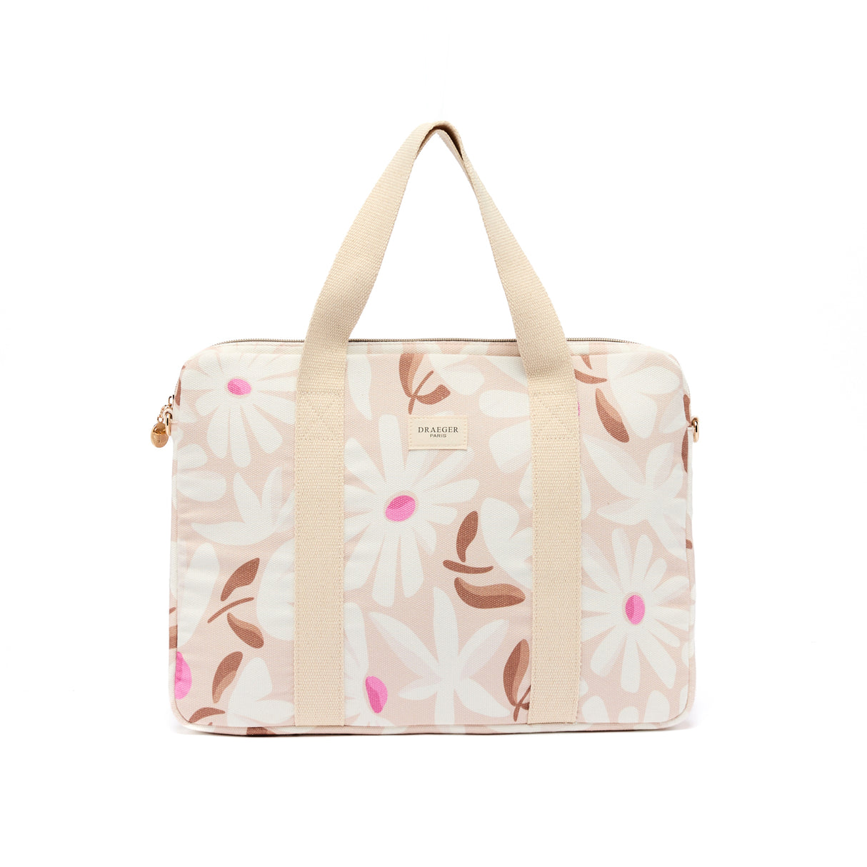 Sac Ordinateur Office Chic Fleurs Taupe 01