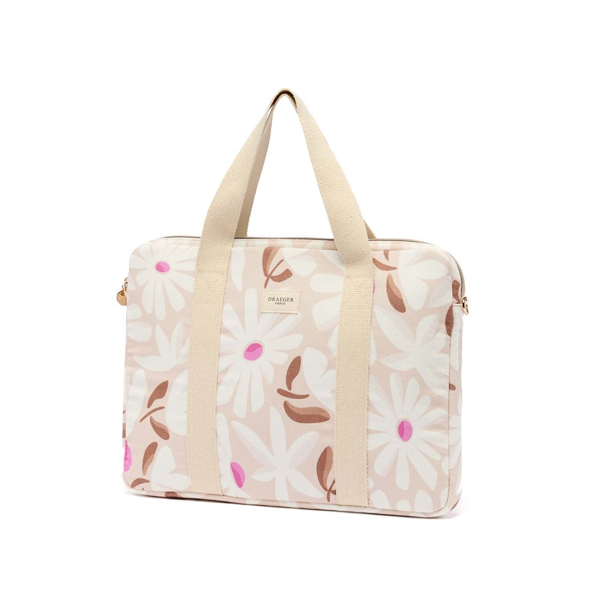 Sac Ordinateur Office Chic Fleurs Taupe 02