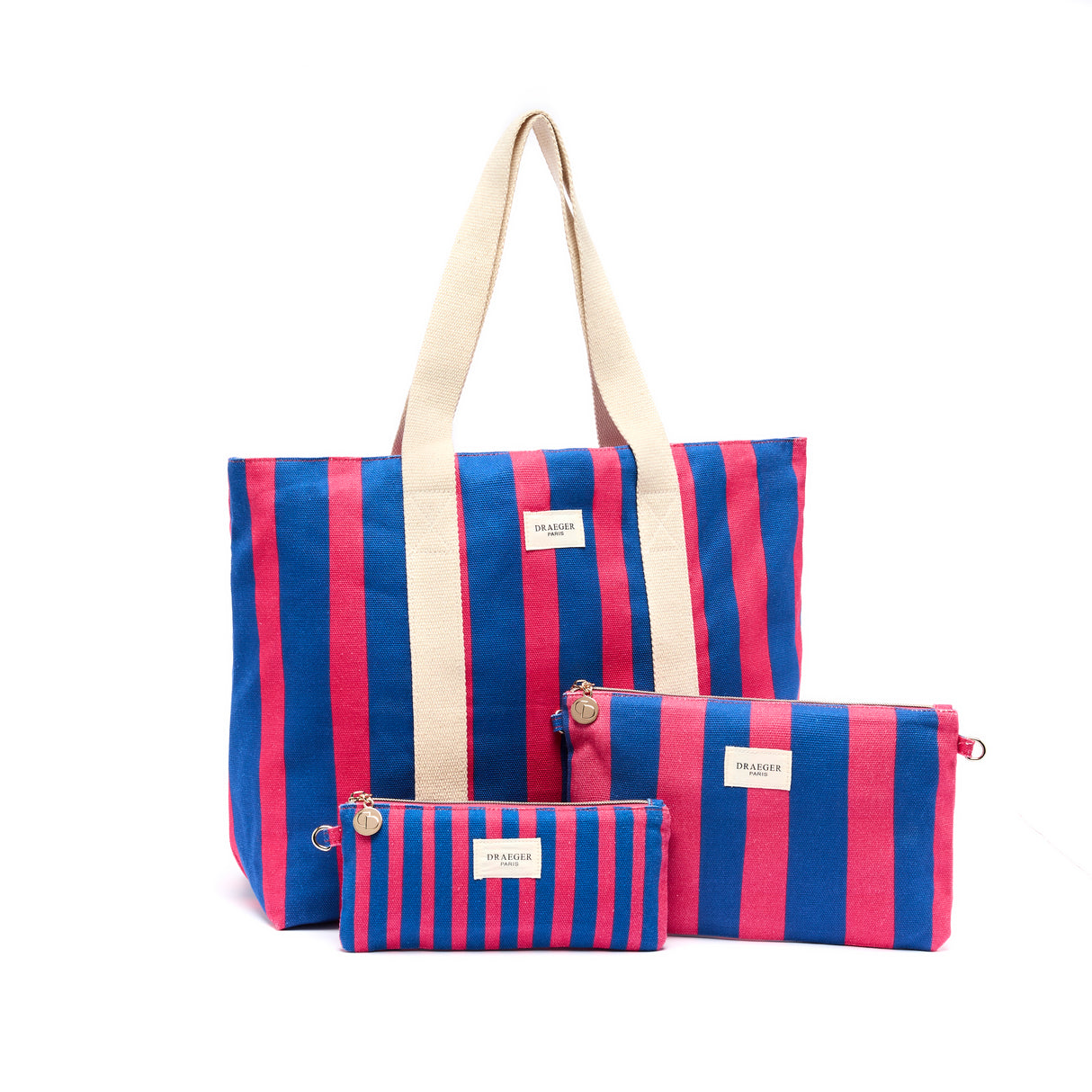 Bolso de mano a rayas elegante de oficina - Frambuesa