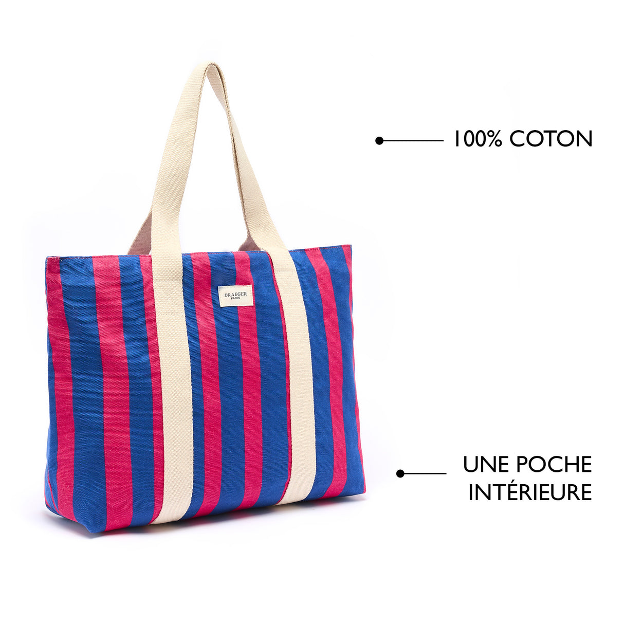 Bolso de mano a rayas elegante de oficina - Frambuesa