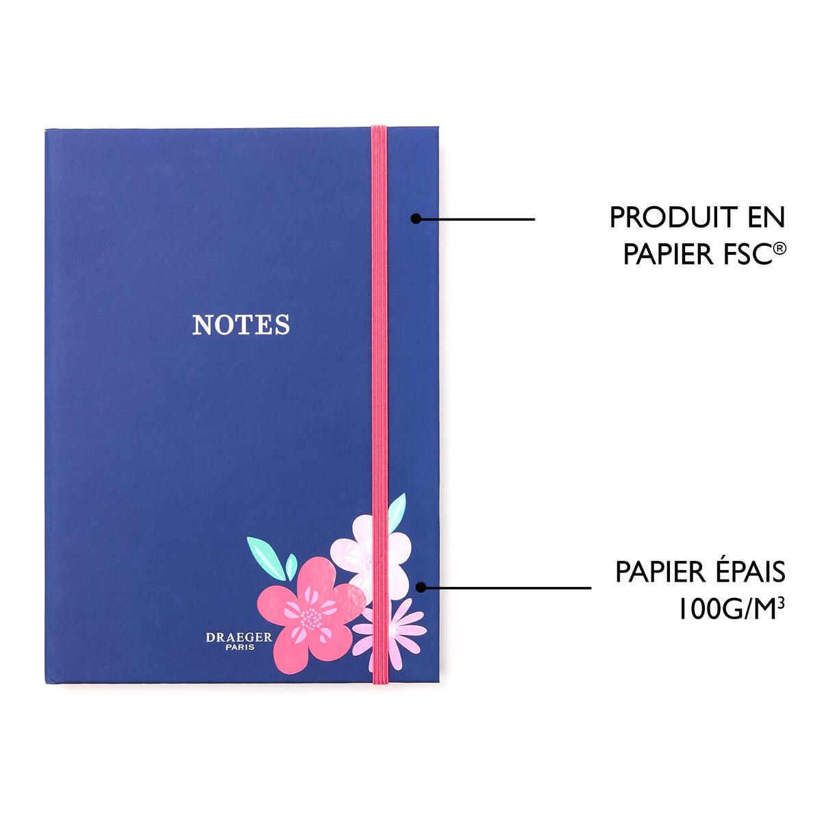 Libreta Office Chic A5 - Flores negras