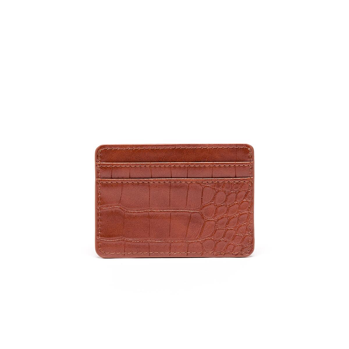Porte-Cartes Croco Cognac 2