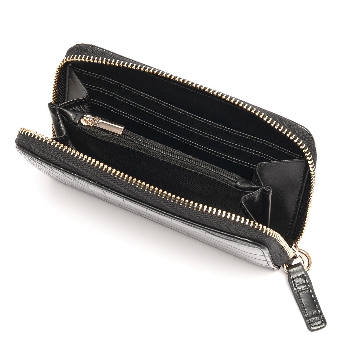 Moyen Portefeuille Croco Noir 3