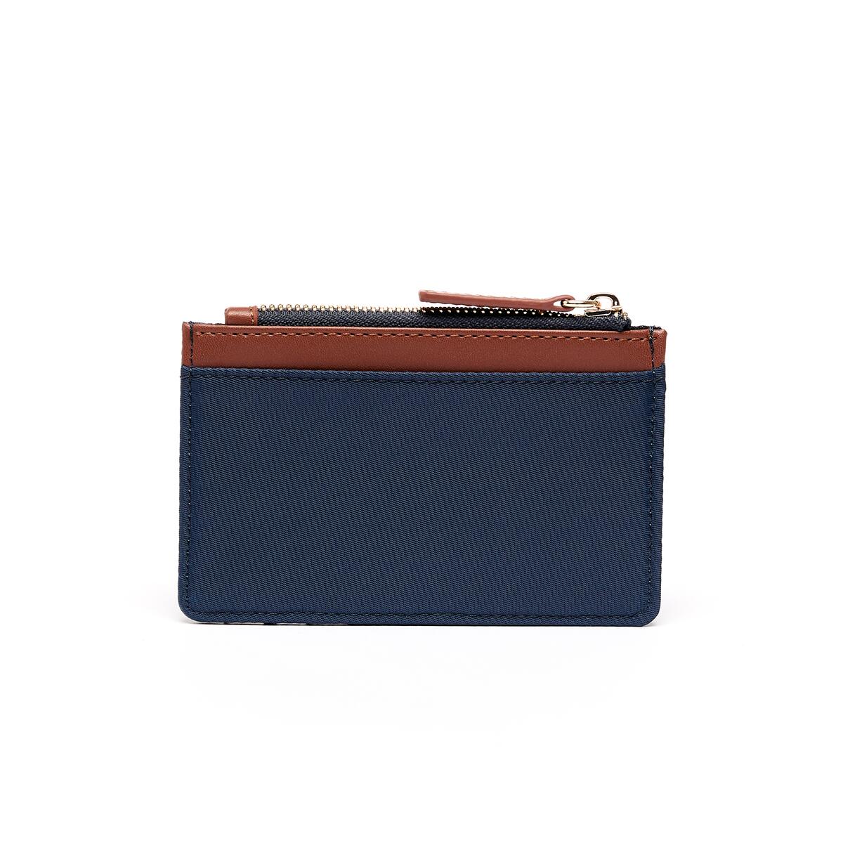 Porte-Cartes Toile Zippé Bleu 2