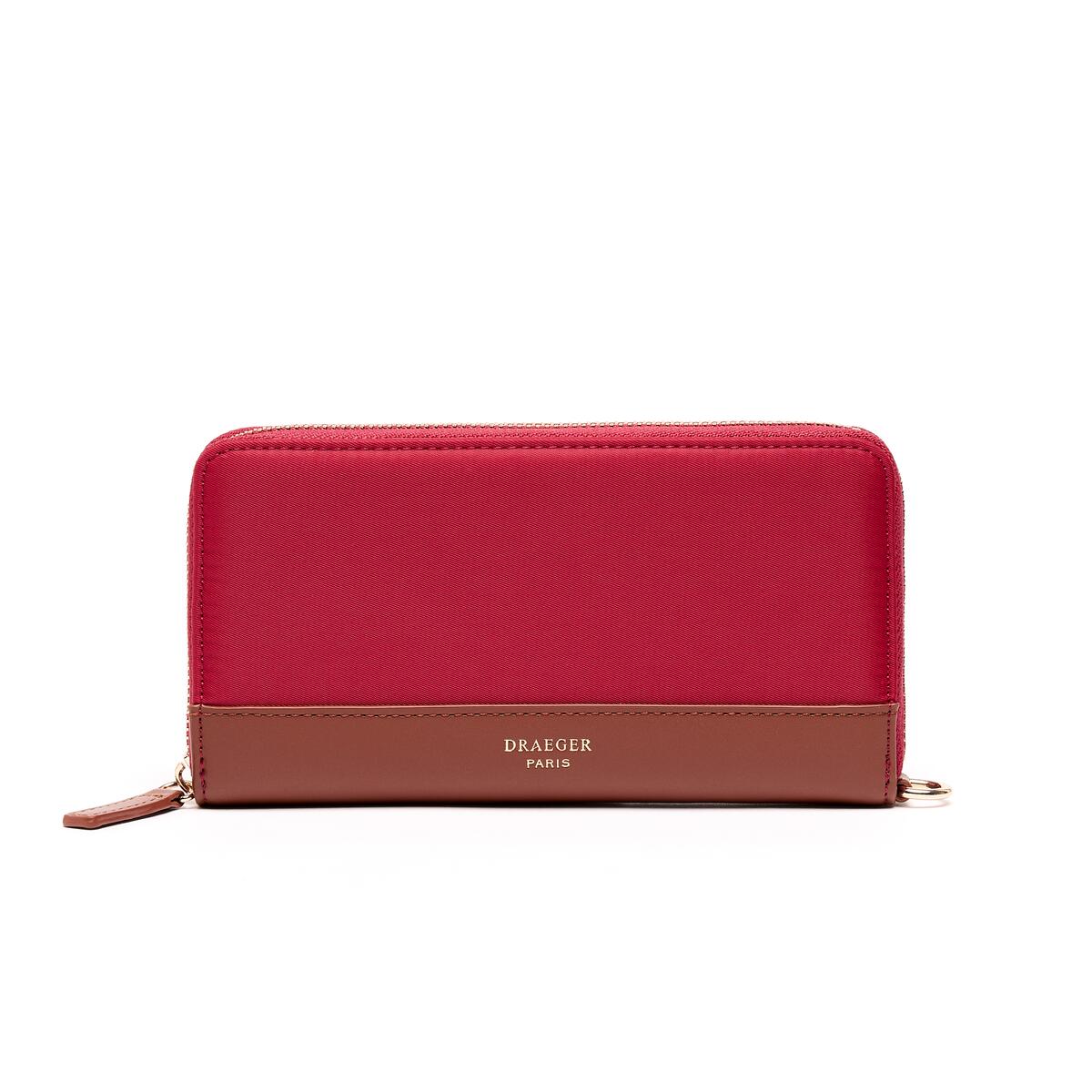 Grand Portefeuille Toile Cerise 1