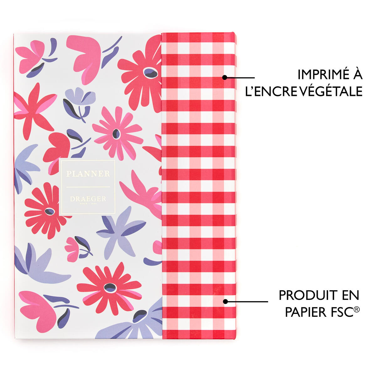 Organiseur aimanté Home Office Carreaux rouge et blanc 5