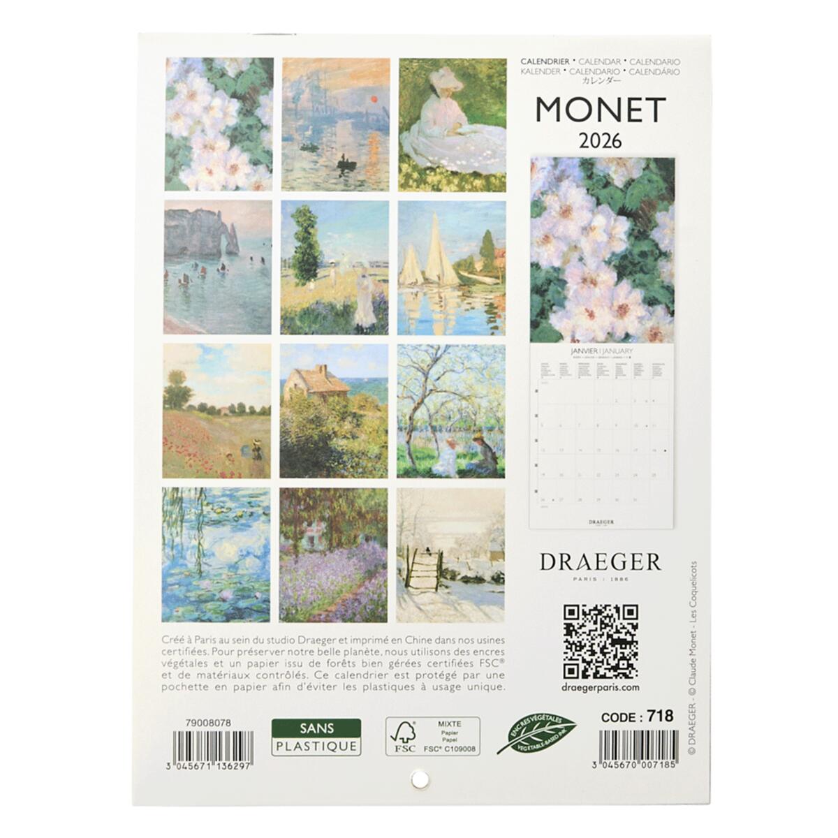 Petit calendrier 2026 Monet 2
