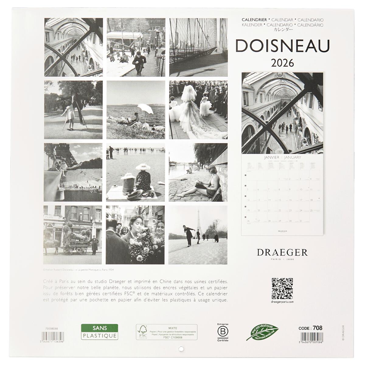 Grand calendrier mural 2026 Doisneau 2