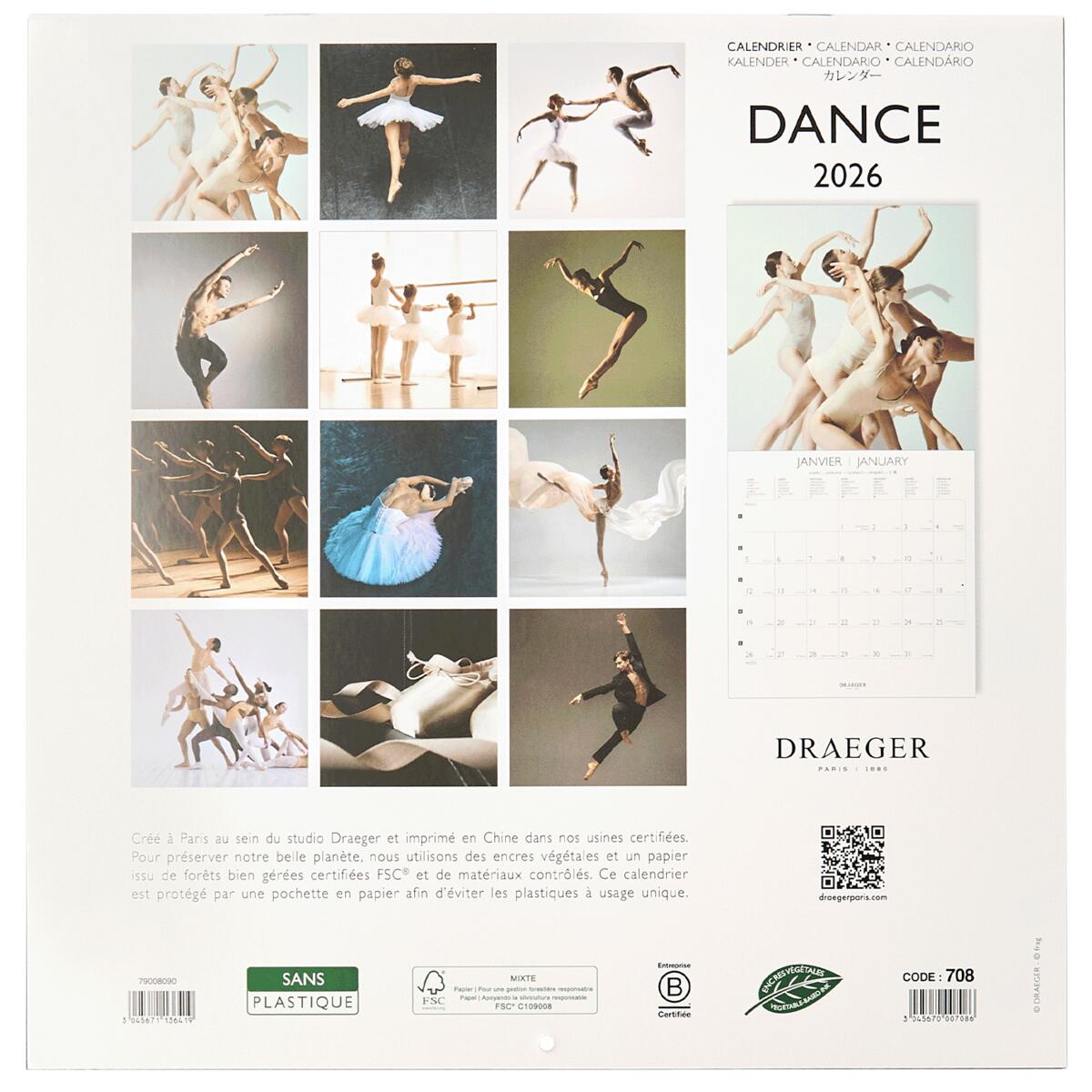 Grand calendrier mural 2026 Danse 2