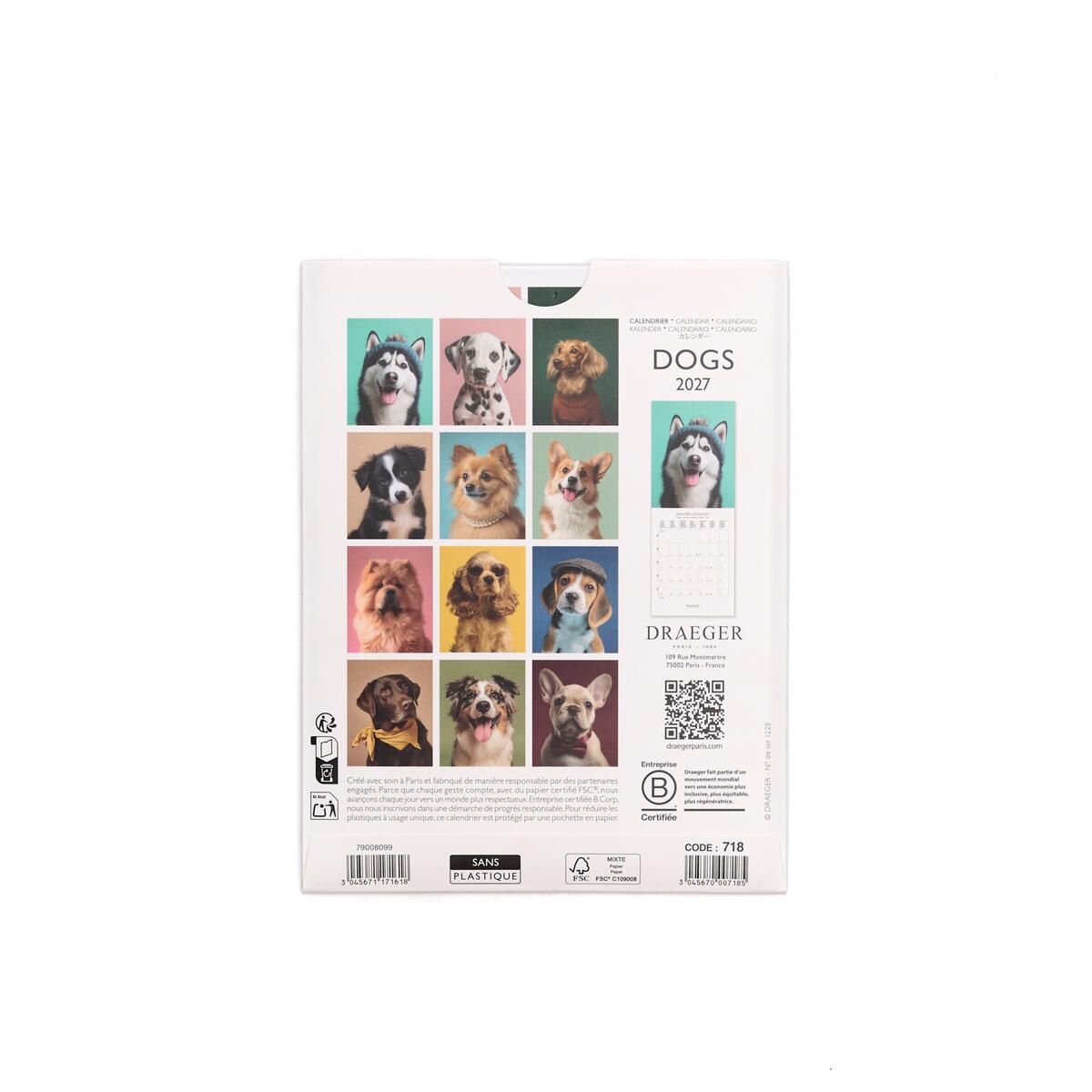 Petit calendrier mensuel 2027 Chiens 2