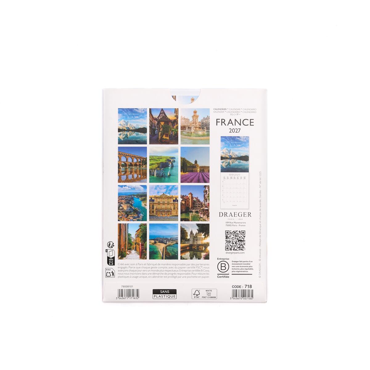 Petit calendrier mensuel 2027 France 2