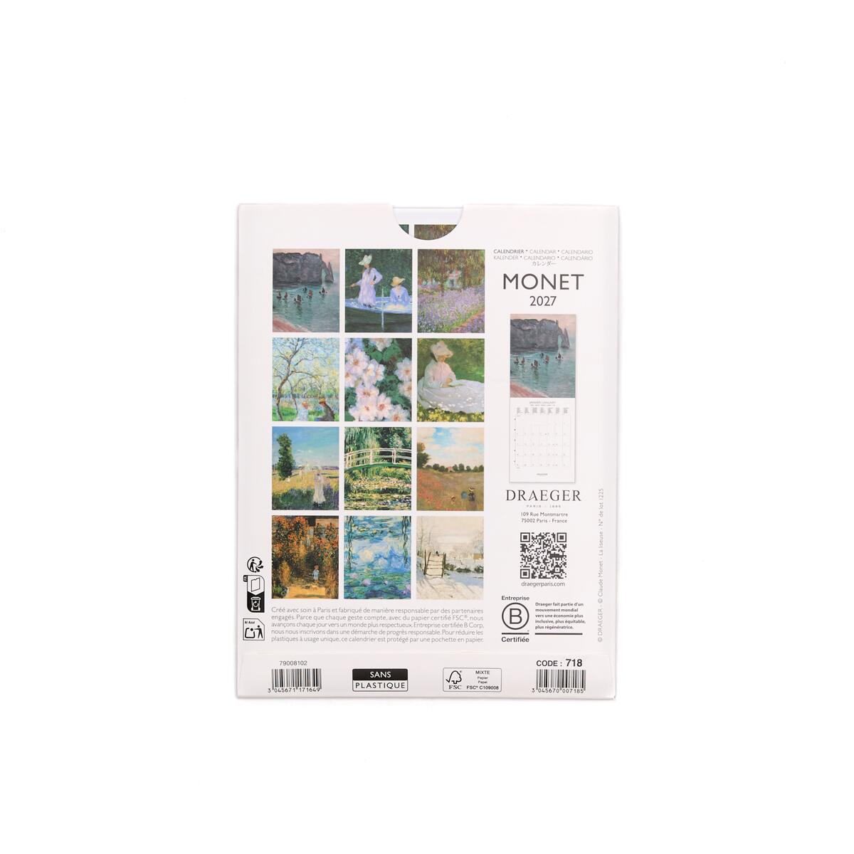 Petit calendrier mensuel 2027 Monet 2