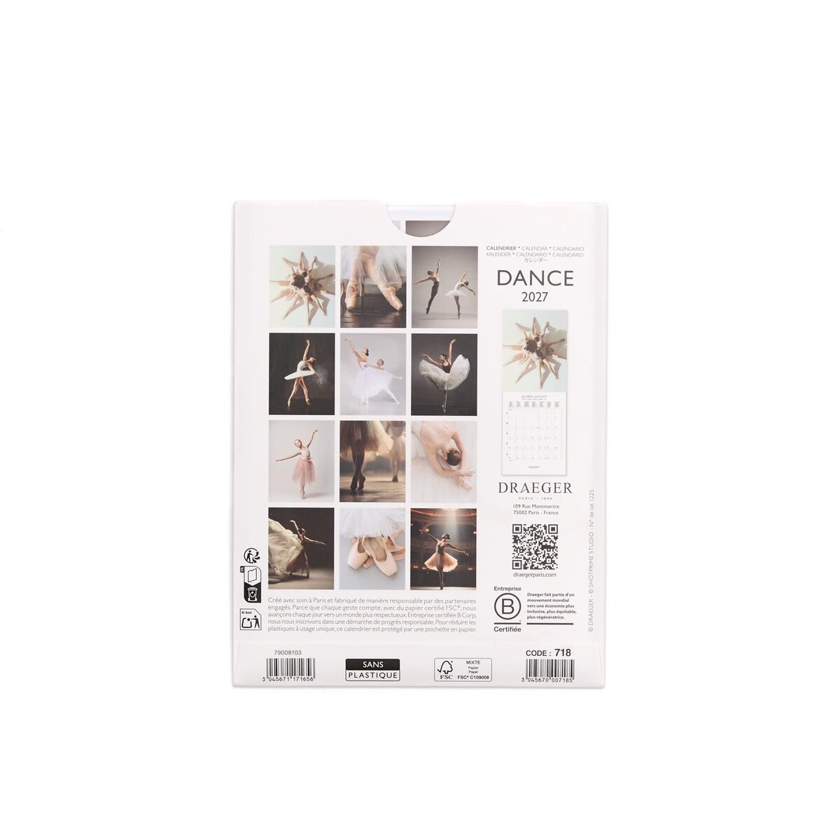Petit calendrier mensuel 2027 Danse 2