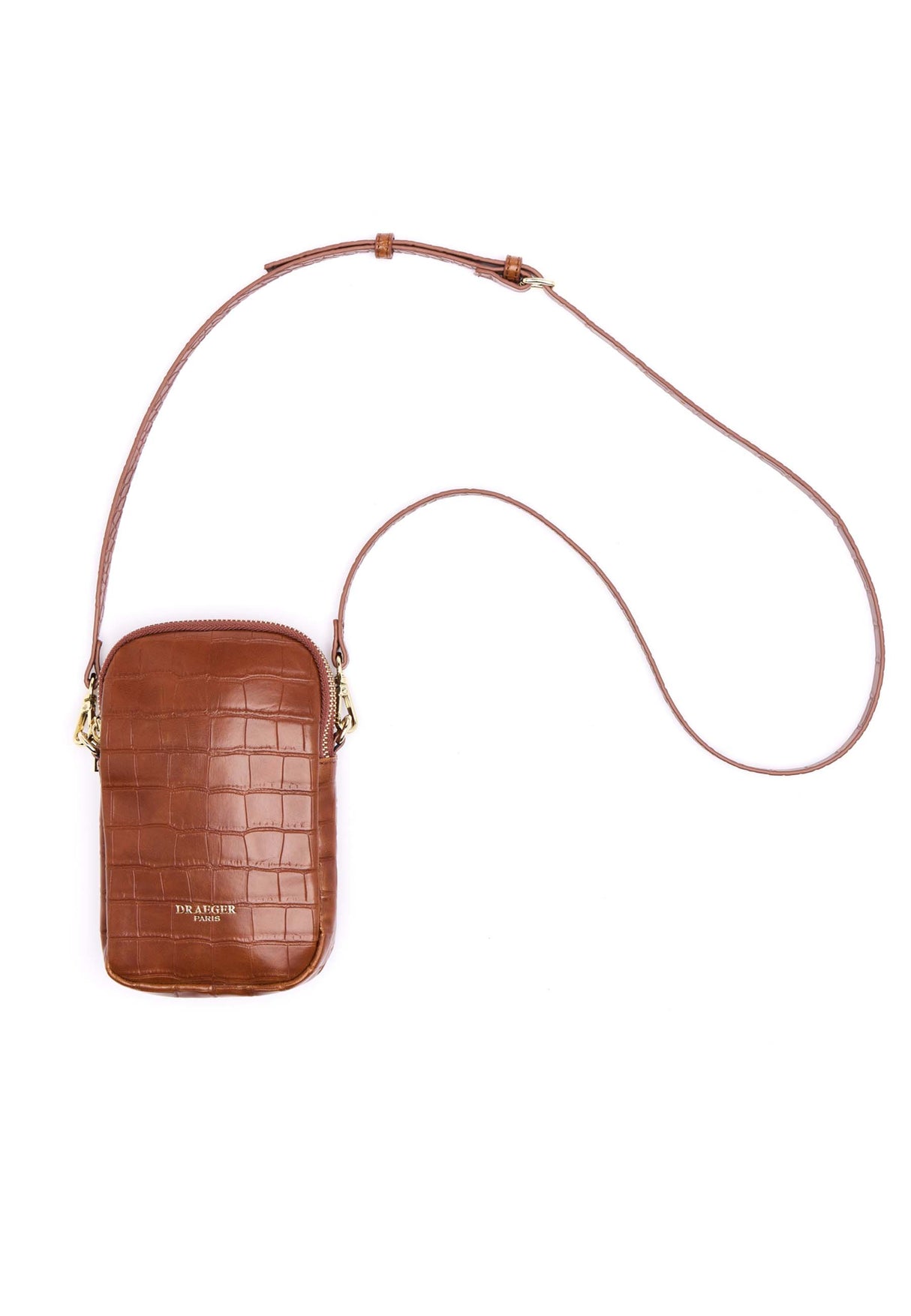 Pochette Double Téléphone Effet Croco