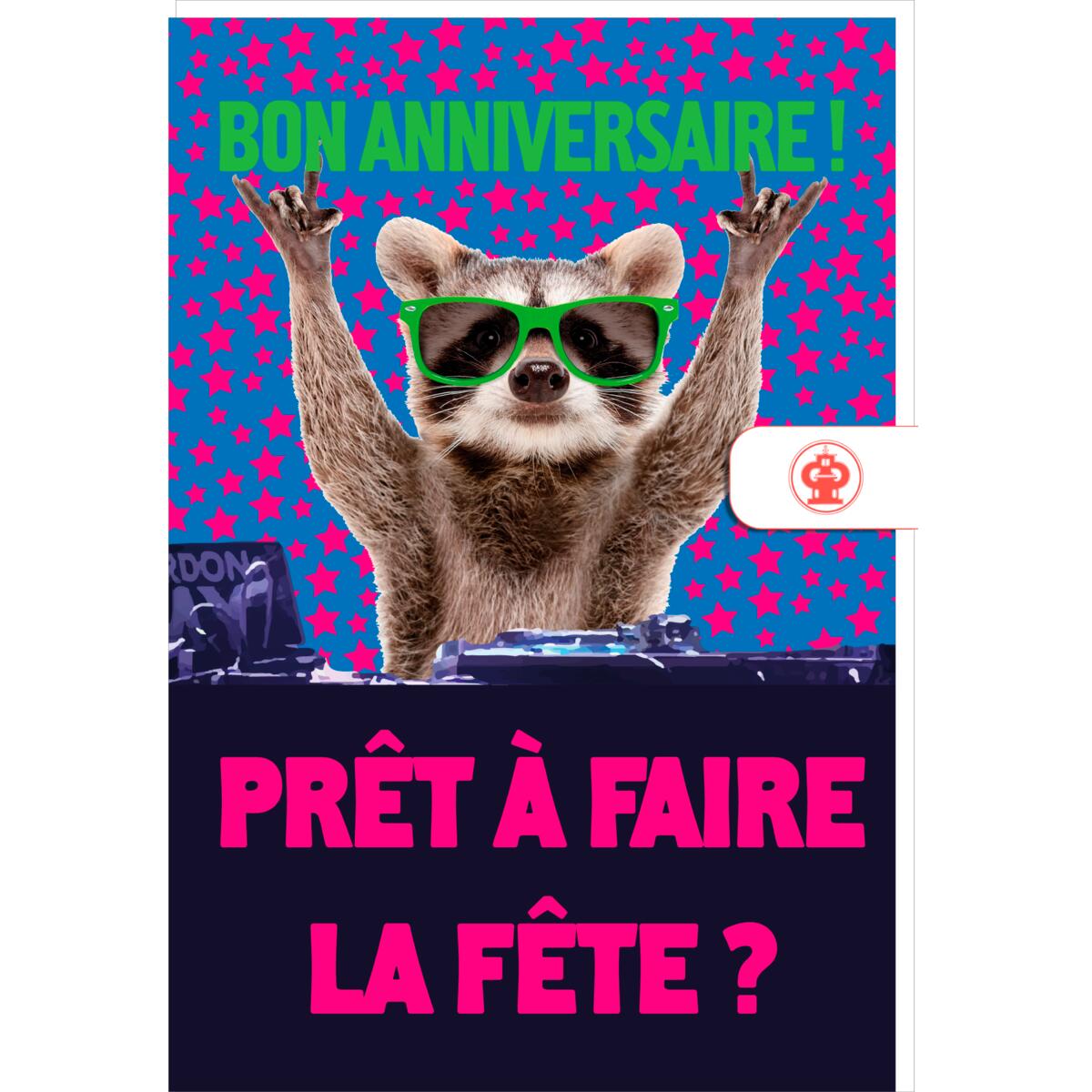 Carte anniversaire humour Raton laveur 1