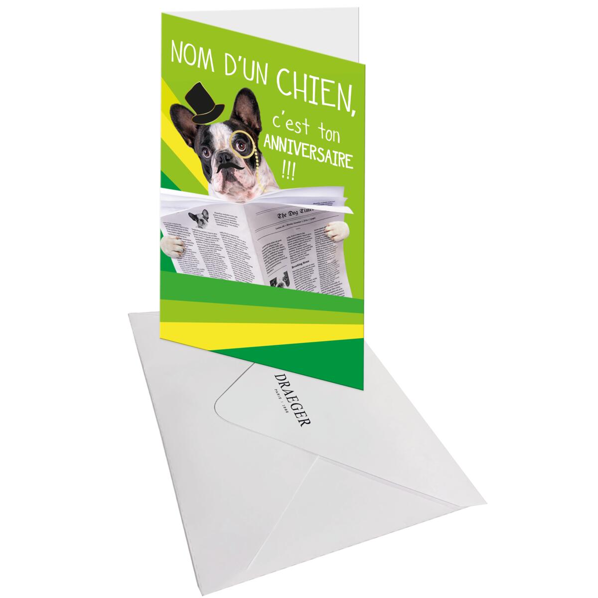 Carte anniversaire humour Chien journal 3