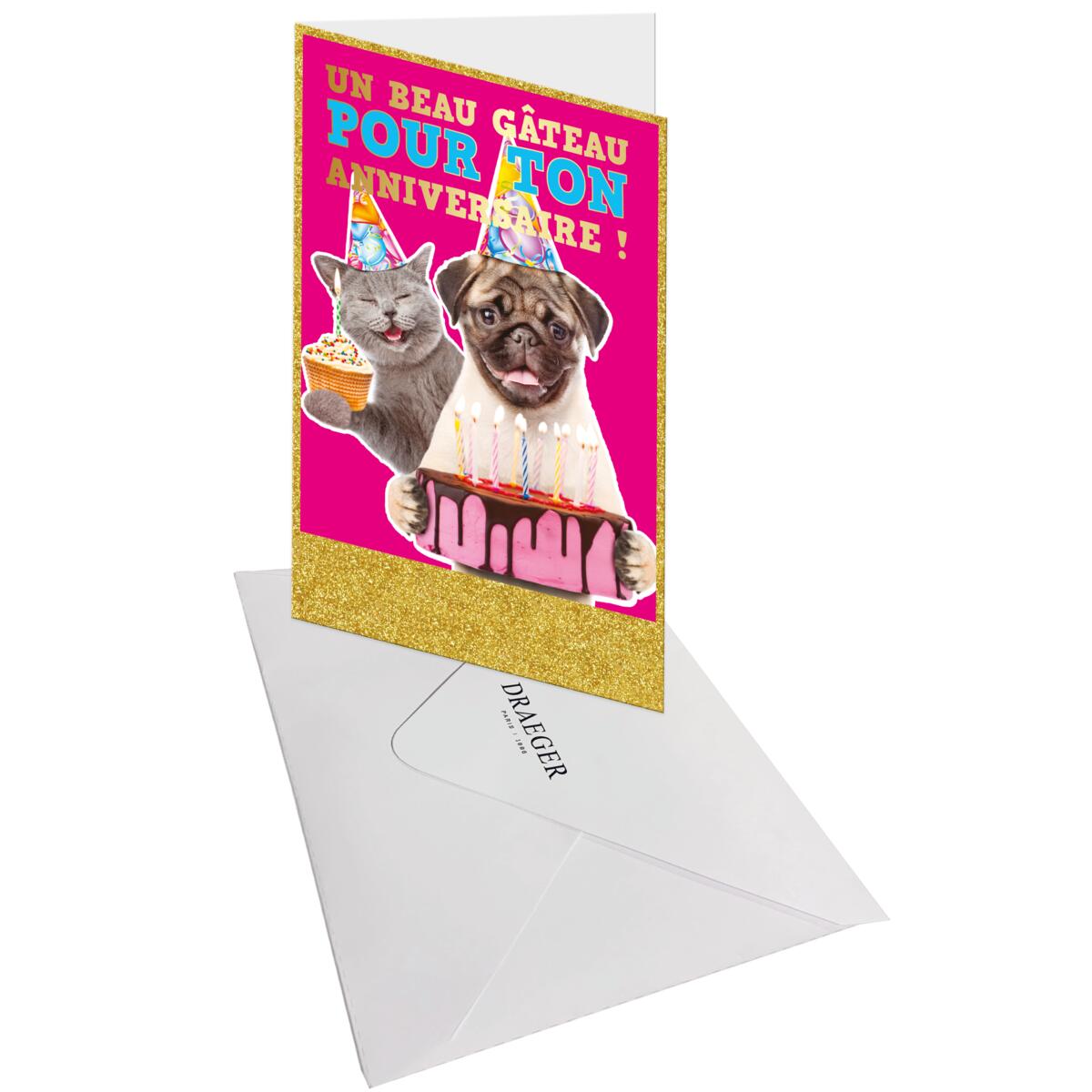 Carte anniversaire humour Chat chien 3
